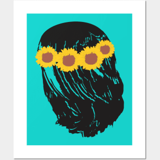 Sunflower headband Posters and Art